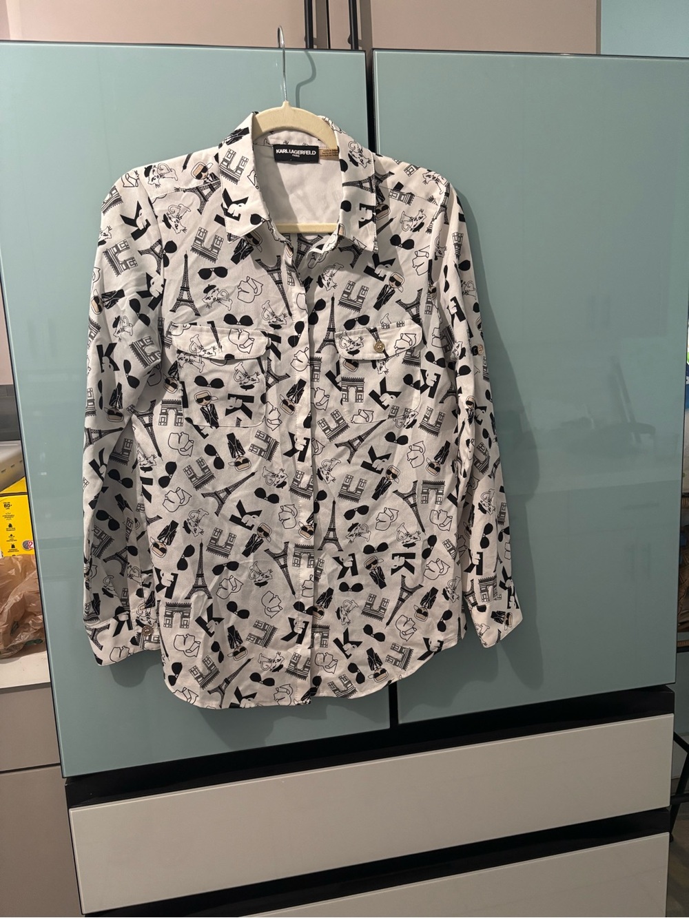 Karl Lagerfeld White Graphic Print blouse